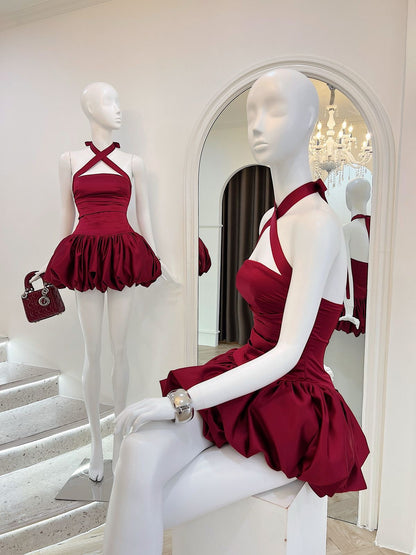 Rosetta Halter Bubble Mini Dress