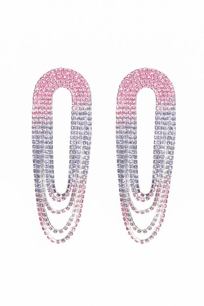 Fashionable Gradient Color Tassel Large Earrings