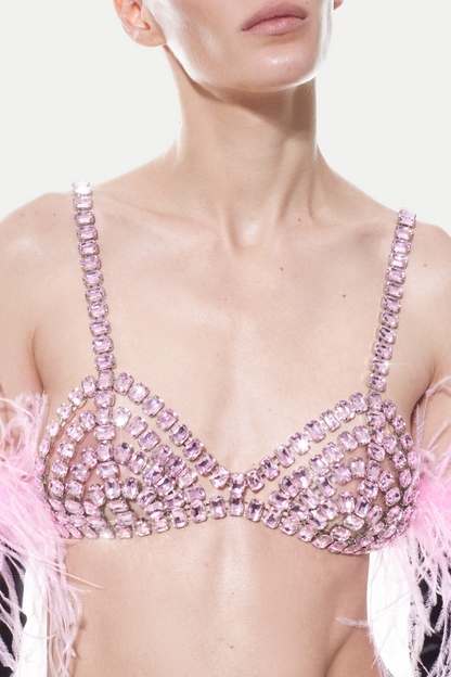 Cael Crystal Bra - Silver