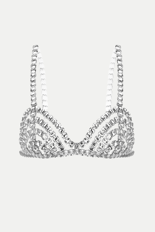 Cael Crystal Bra - Silver