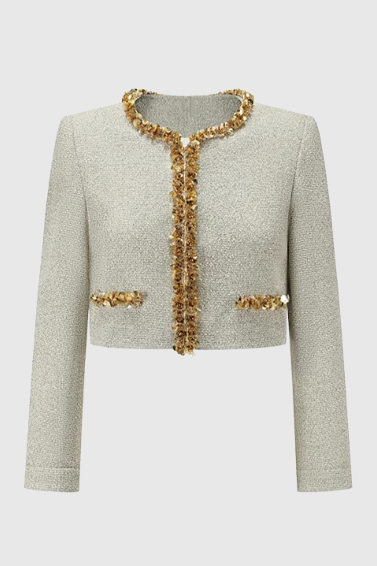 evangeline Sequin Jacket in apricot