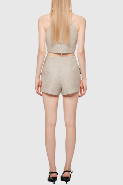 evangeline Sequin Top in apricot