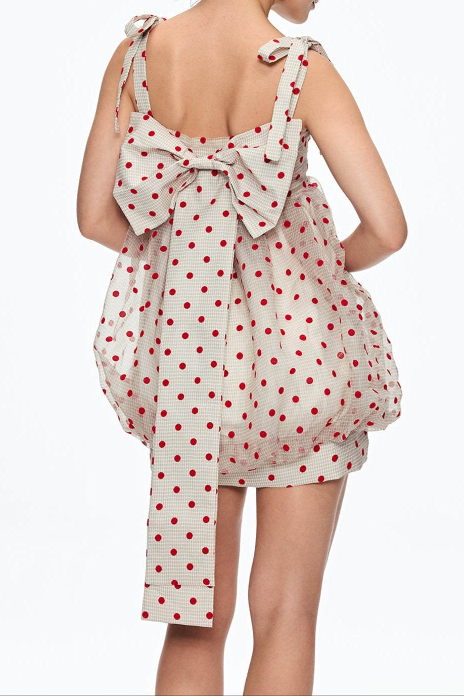 jennifer Dot Grid Bow Mini Dress