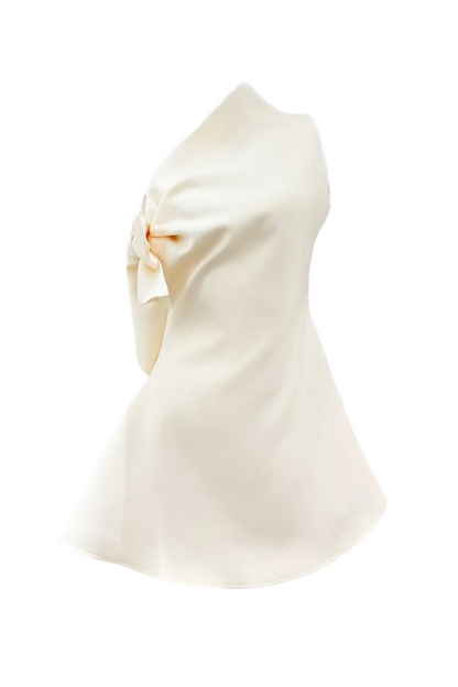 Calwa Asymmetric One Shoulder Flare Mini Dress