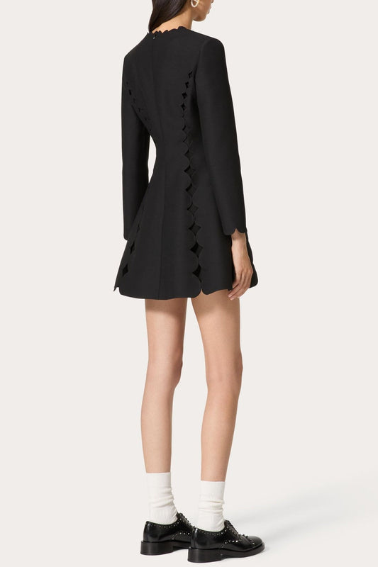 CAMBRIA BOW SCALLOPED MINI DRESS