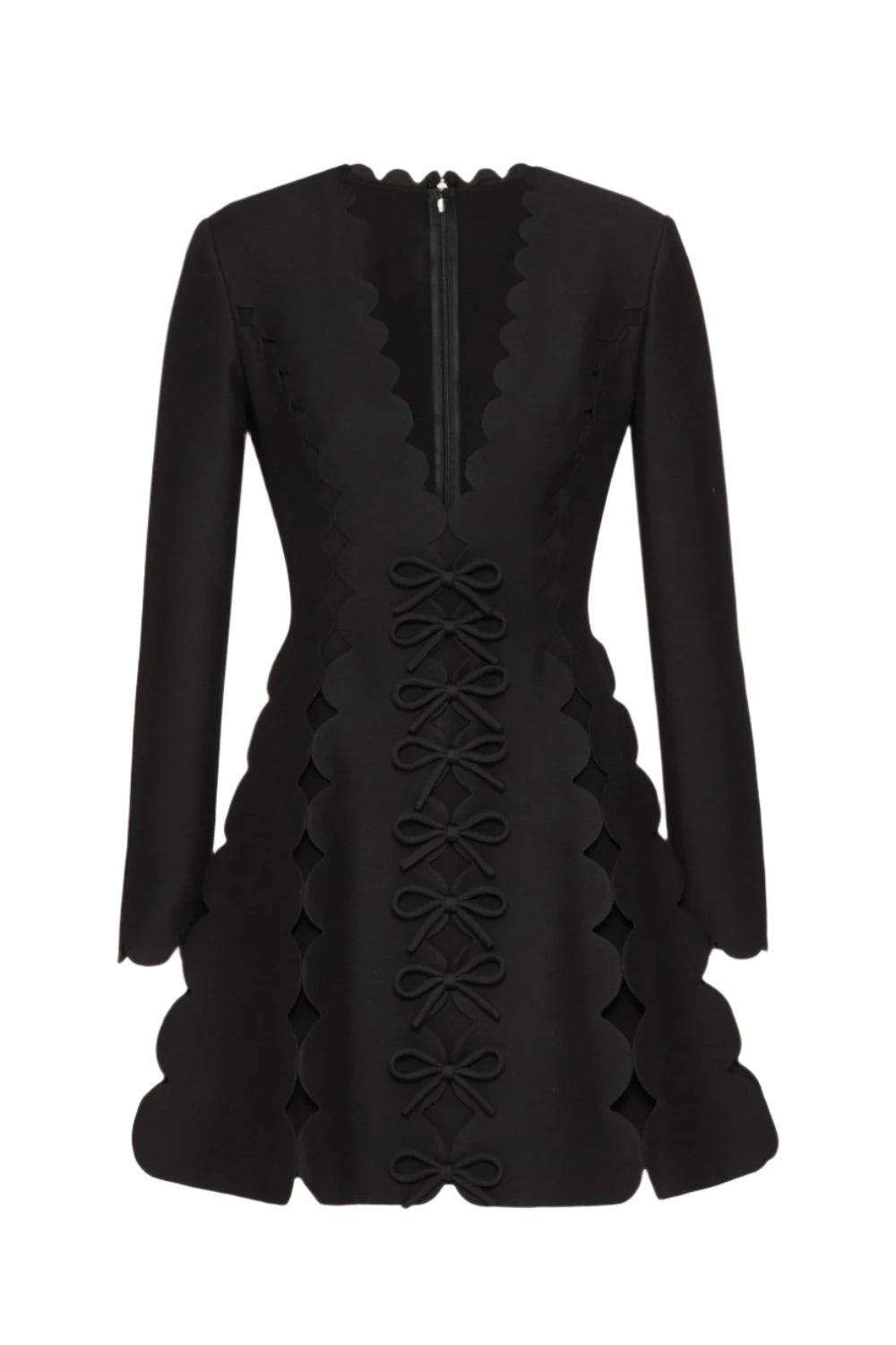 Bow Scalloped Mini Dress