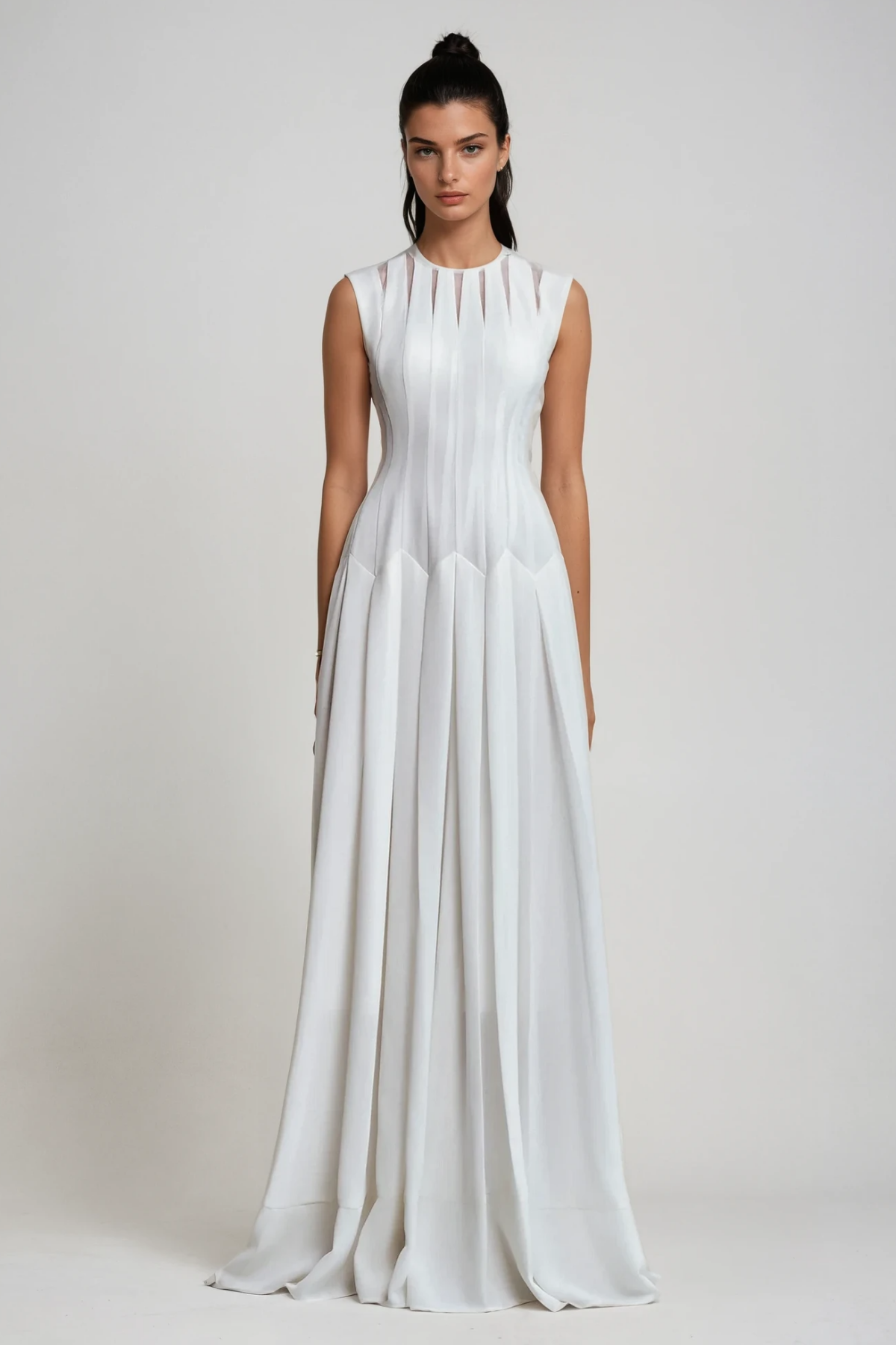 joyce Ruch Ruffle Sleeveless Maxi Dress