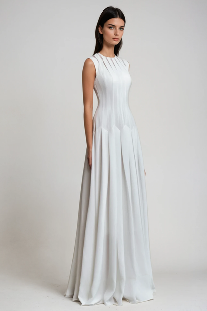 joyce Ruch Ruffle Sleeveless Maxi Dress