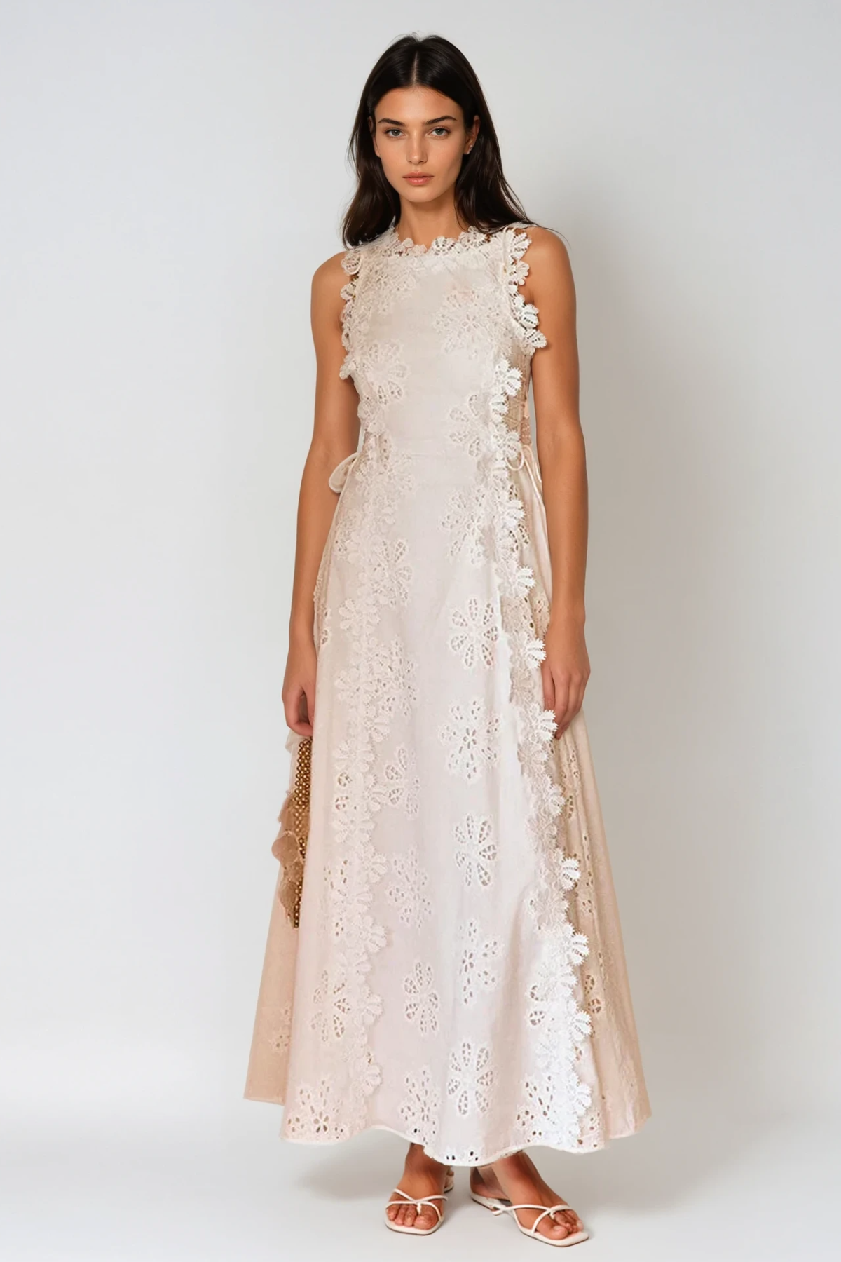 kimberley Spaghetti Embroidered Maxi Dress