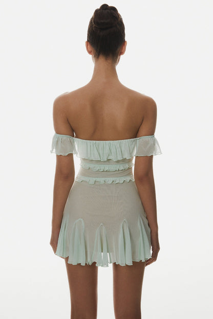 Charelle Off Shoulder Ruffle Mini Dress