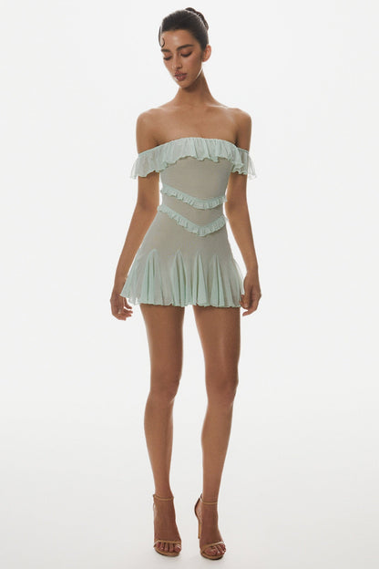 Charelle Off Shoulder Ruffle Mini Dress