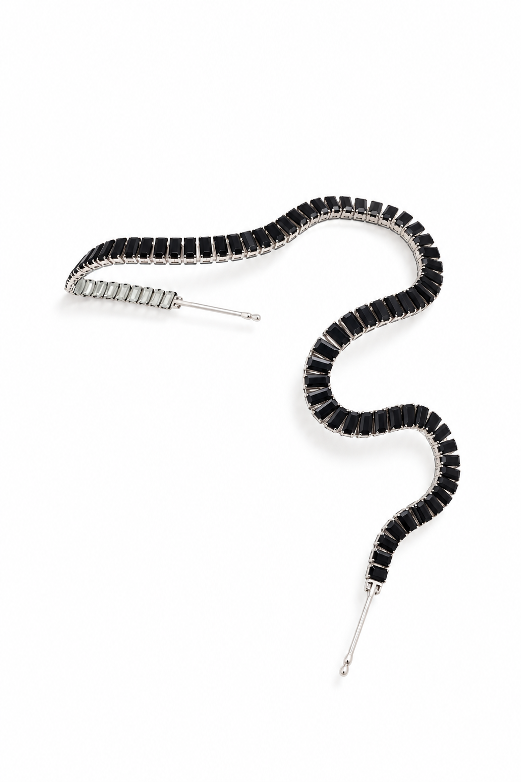 Black Statement Gothic Crystal Snake Shape Headpiece
