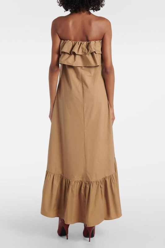 Clarrisa Ruffled Strapless Maxi Dress