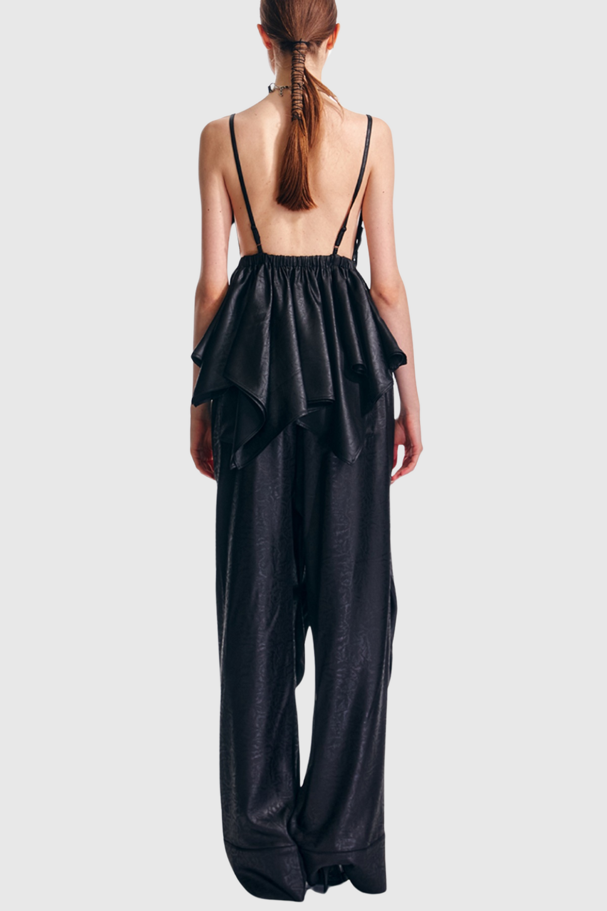 Calixto Bow Ruched Top - Black