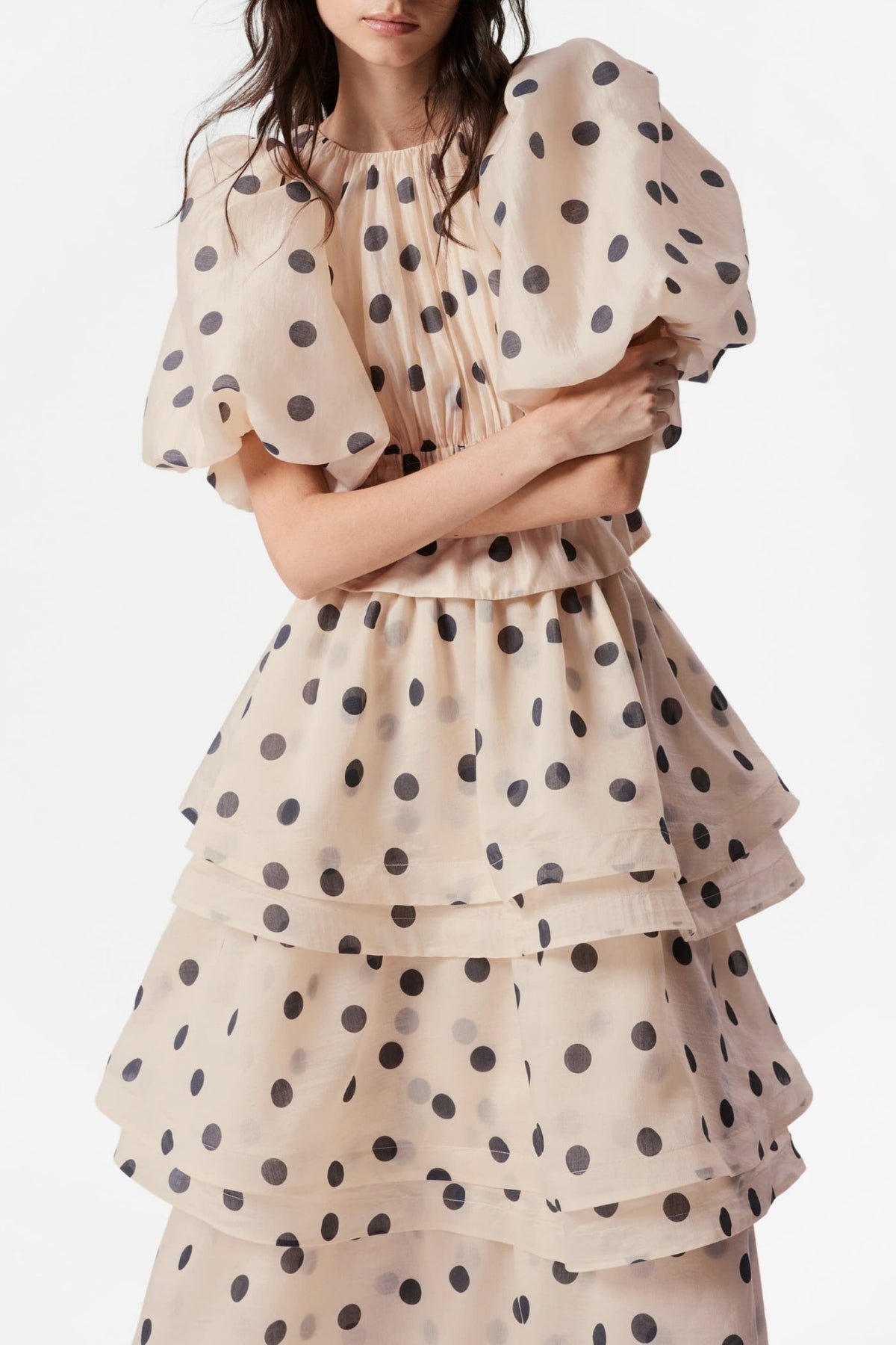 Colette Polka Dot Ruffle Skirt Two Piece Set