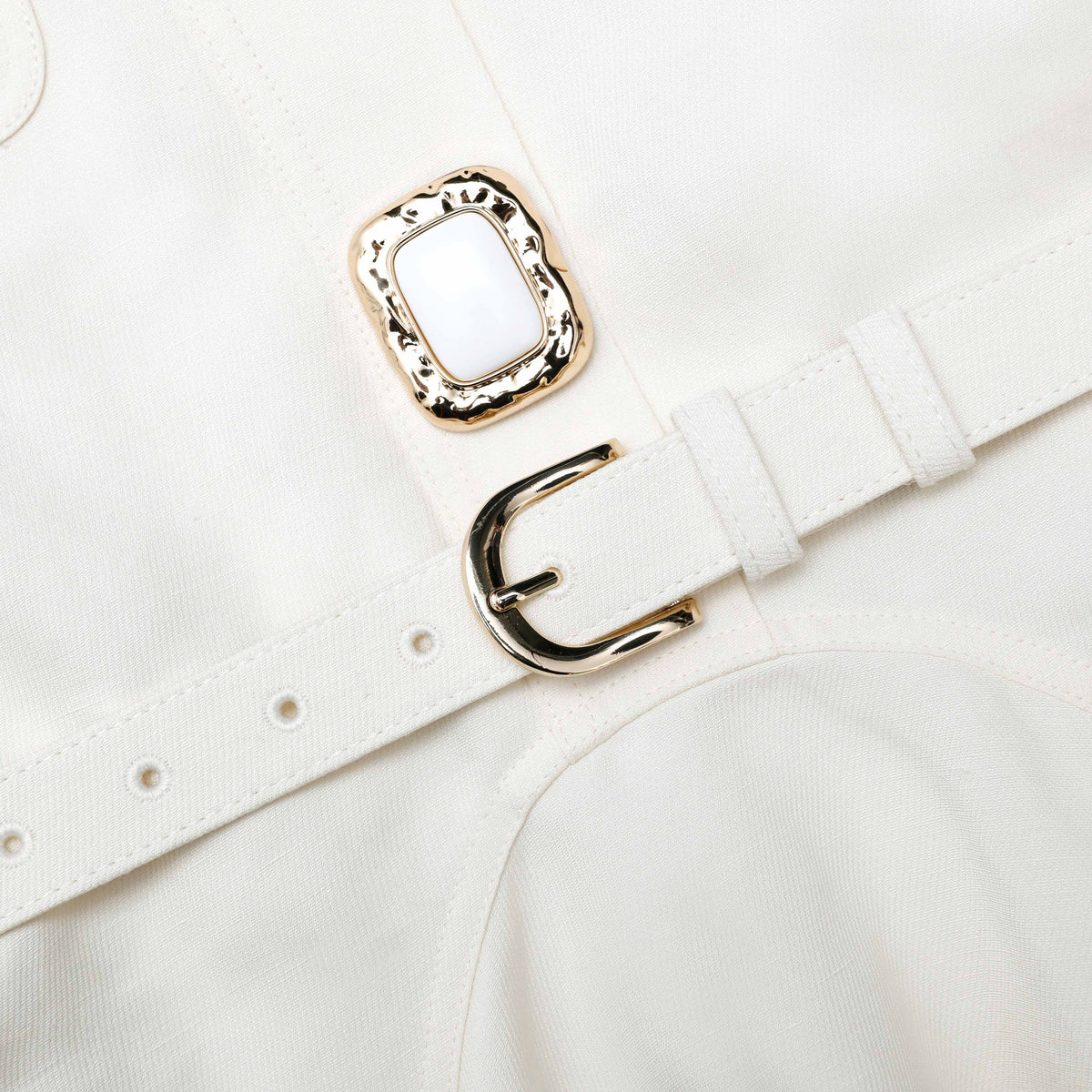 Cream Linen Mini Dress