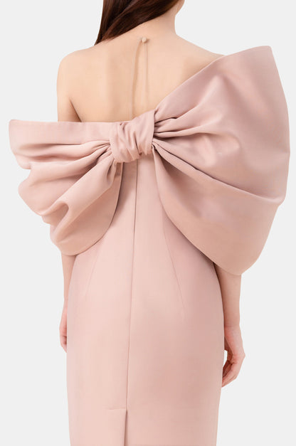 PINK  BIG BOW MIDI DRESS
