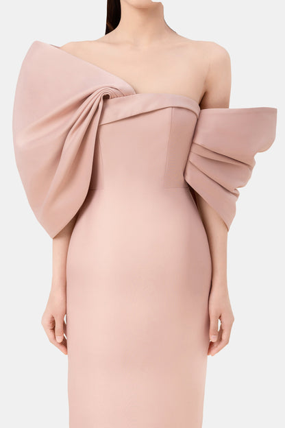 PINK  BIG BOW MIDI DRESS
