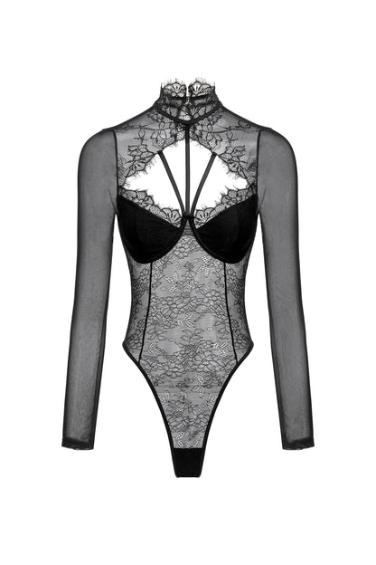 Hatsie Lace Long Sleeve Jumpsuit
