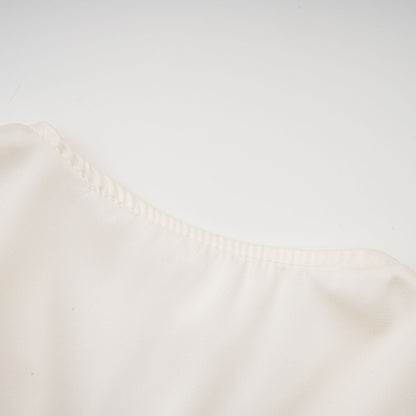 Nouria white faux-flower twist cropped top