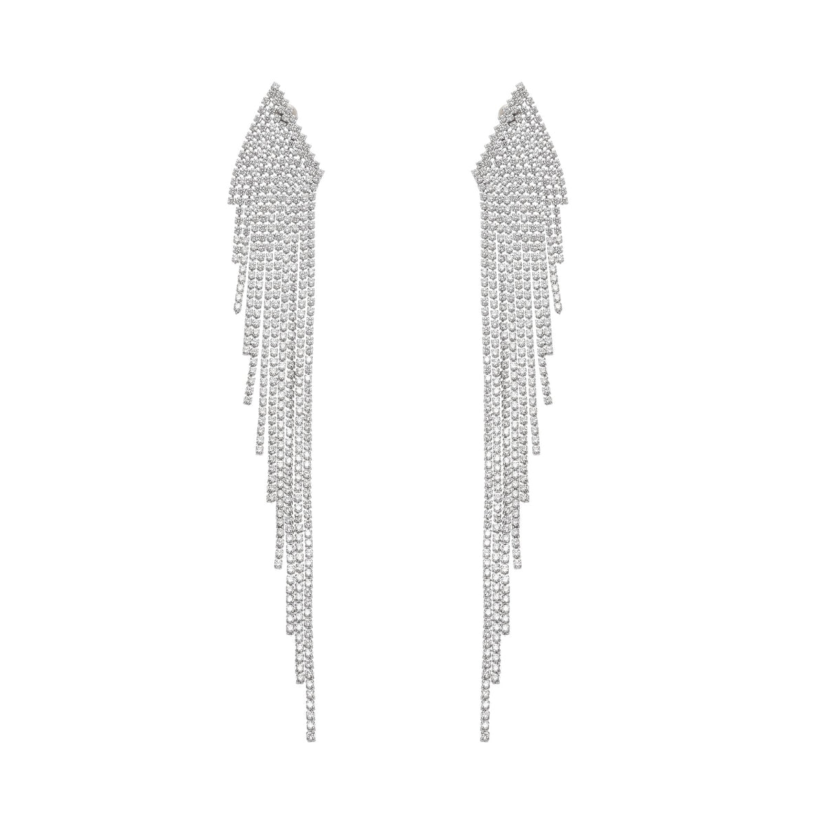 Amaris silver tassel earrings
