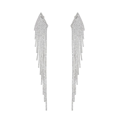 Amaris silver tassel earrings