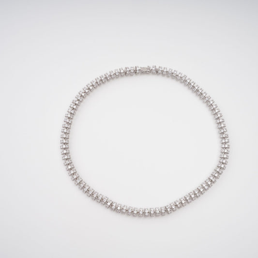 Sandrine Silver-Tone Crystal-Embellished Necklace