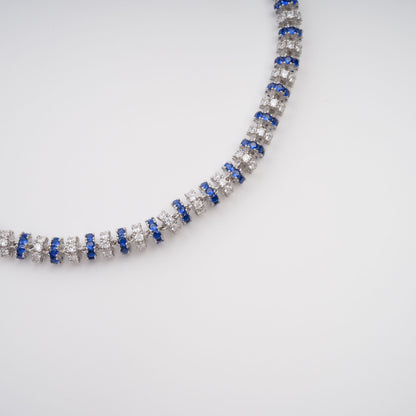 Sandrine Blue Crystal-Embellished Necklace