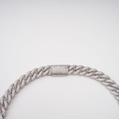 Frida Silver Tone Cuban Link Crystal Embellished Necklace