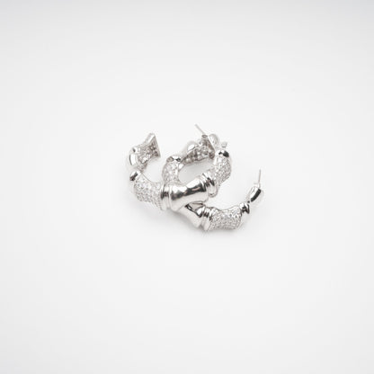 Léa Silver Tone Crystal Embellished Earrings