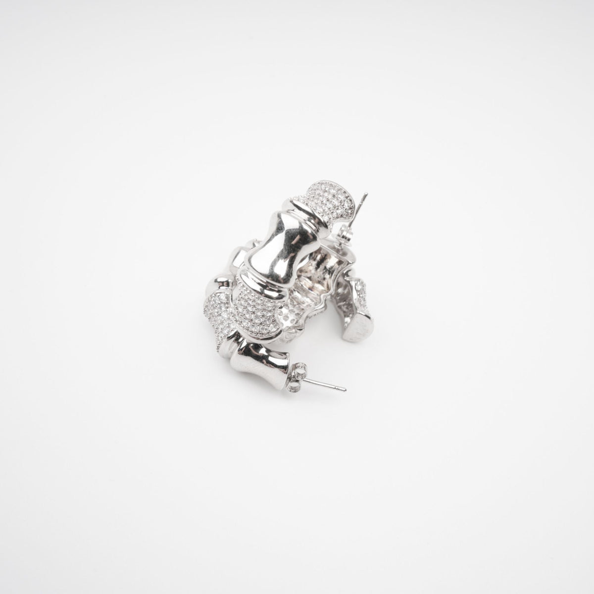 Léa Silver Tone Crystal Embellished Earrings