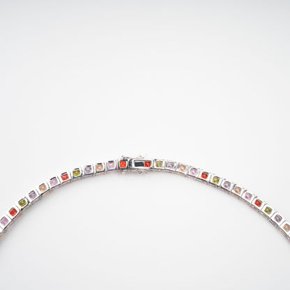 Avril Multicolor Square Cut Crystal Embellished Necklace
