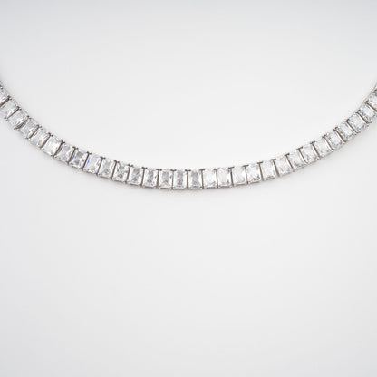 Florence Silver Tone Crystal Embellished Necklace