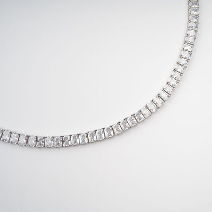 Florence Silver Tone Crystal Embellished Necklace