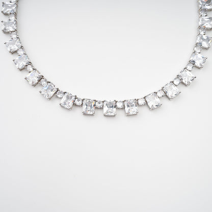 Mathilde Silver Tone Crystal Embellished Necklace