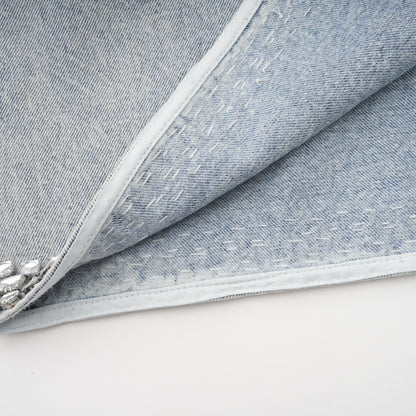 Daphné blue crystal sleeveless denim mini dress