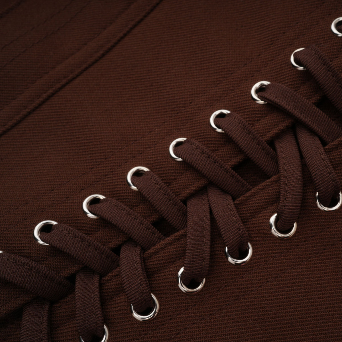 Strapless Wrap Lace-Up Back Brown Corset Top