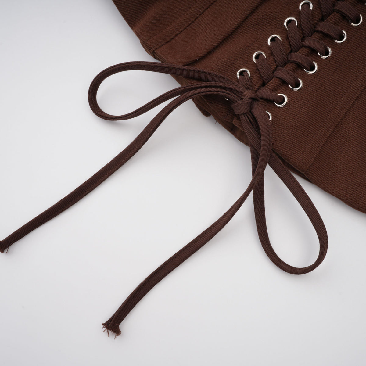 Strapless Wrap Lace-Up Back Brown Corset Top