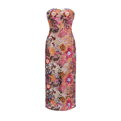 Thérèse sequin-embellished multicolour midi dress