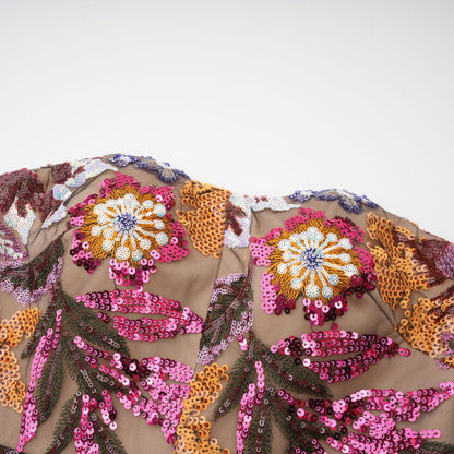 Thérèse sequin-embellished multicolour midi dress