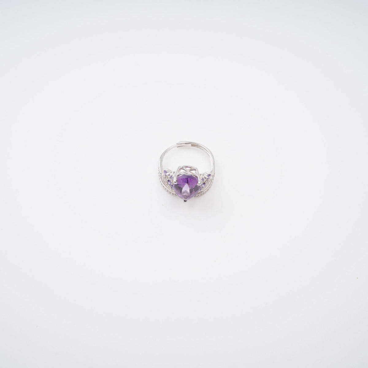 Eléonore Purple Pear Cut Gemstone Sterling Silver Adjustable Ring