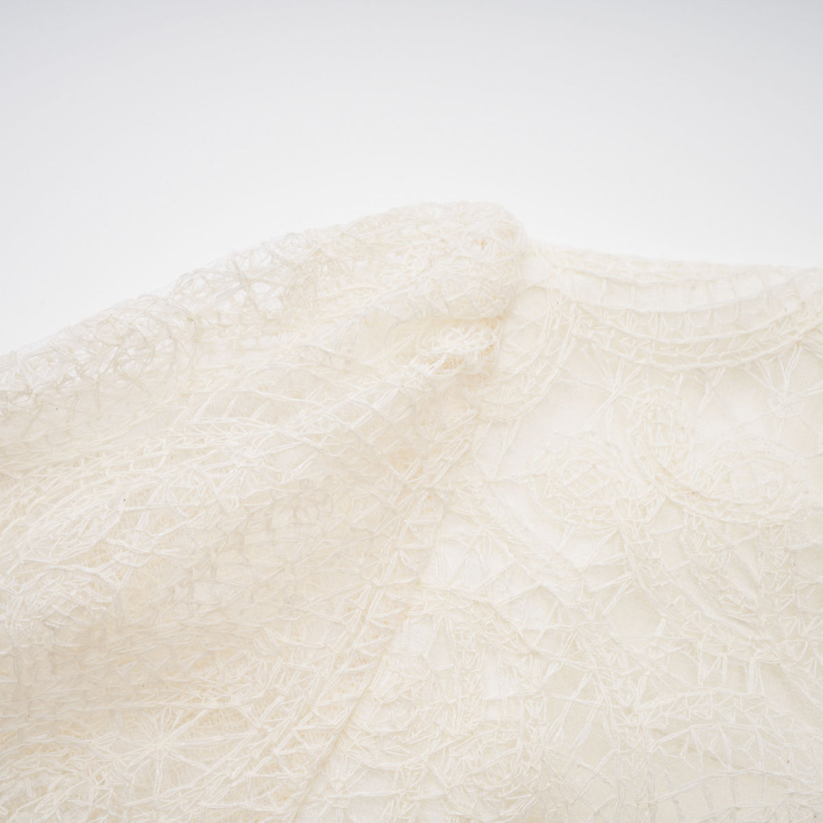 Eulalie Cream White Lace Blouse & Skirt Set