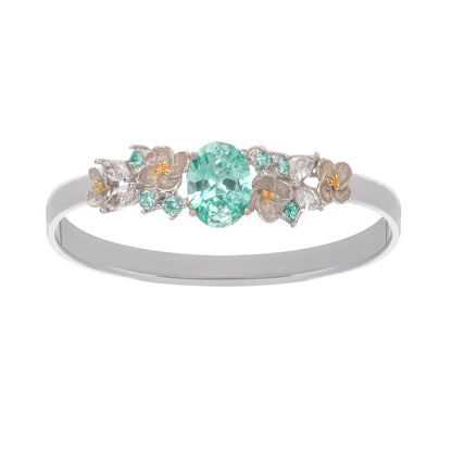 Ardelle Green Crystal Embellished Sterling Silver Ring