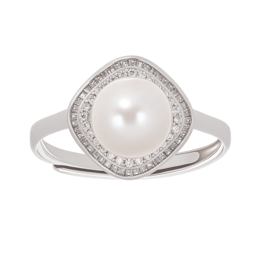 Hortense Sterling Silver Pearl Adjustable Ring