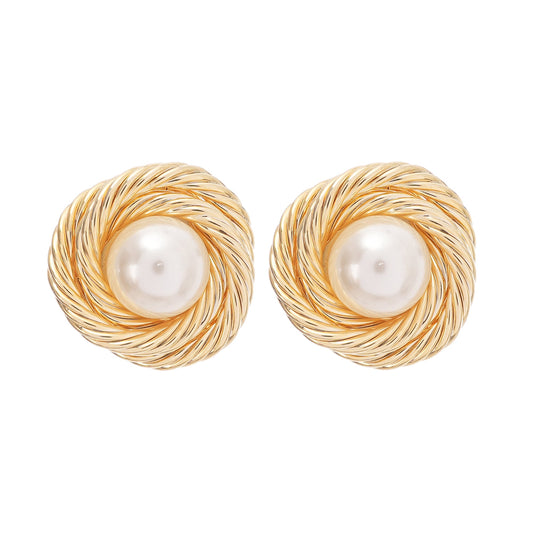Chloe faux-pearl gold-plated earrings