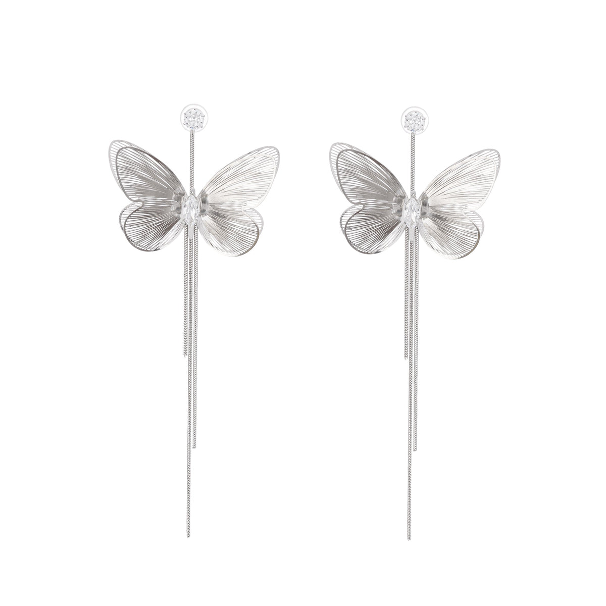 Zoë butterfly fringe dangle earrings