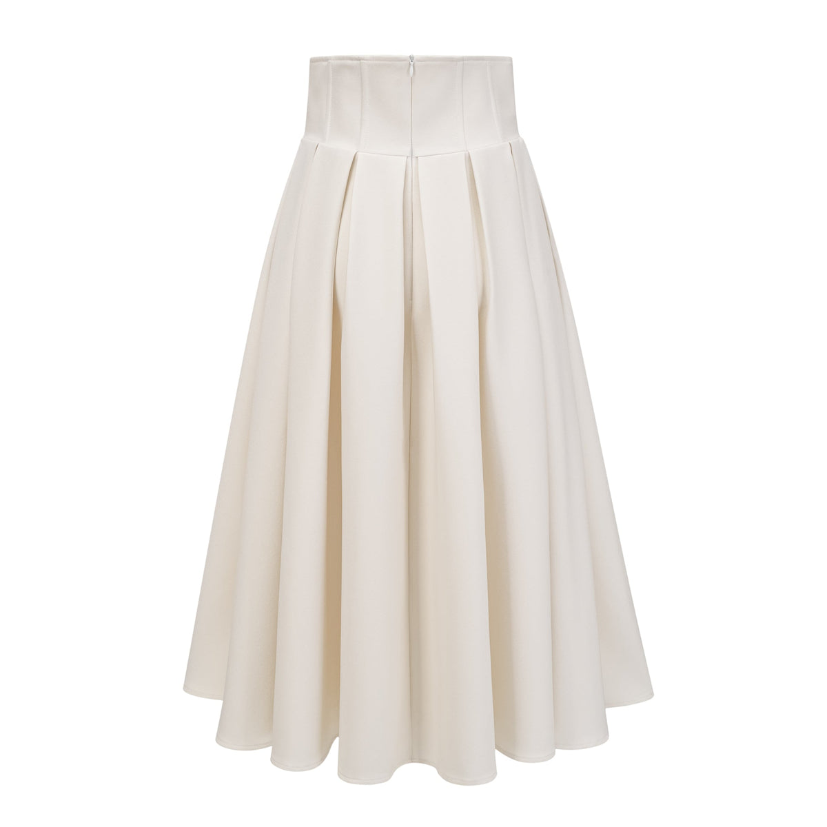 Pearl Embellished Collar Crop Blazer &amp; High Waist Pleated Midi Skirt Two Piece Set