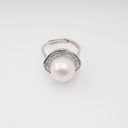 Hortense Sterling Silver Pearl Adjustable Ring