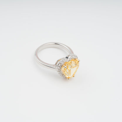 Éphémère Yellow Heart Cut Gemstone Sterling Silver Ring