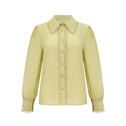 Hélène floral embroidered shirt & skirt matching set